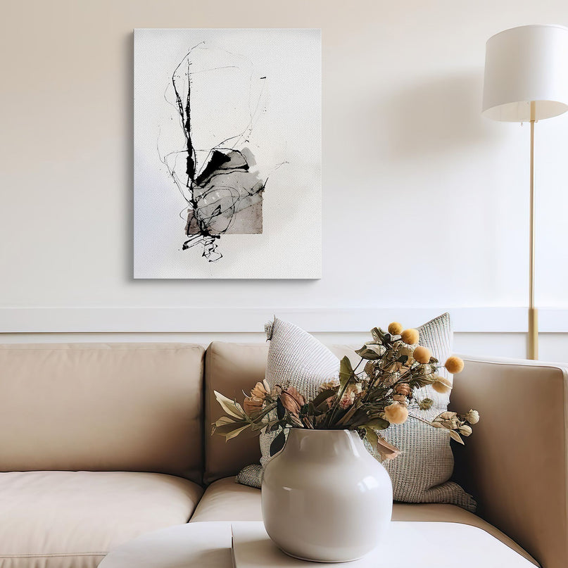 Minimal Abstract Face Canvas Art