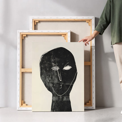 Minimalist Abstract Face Canvas Art