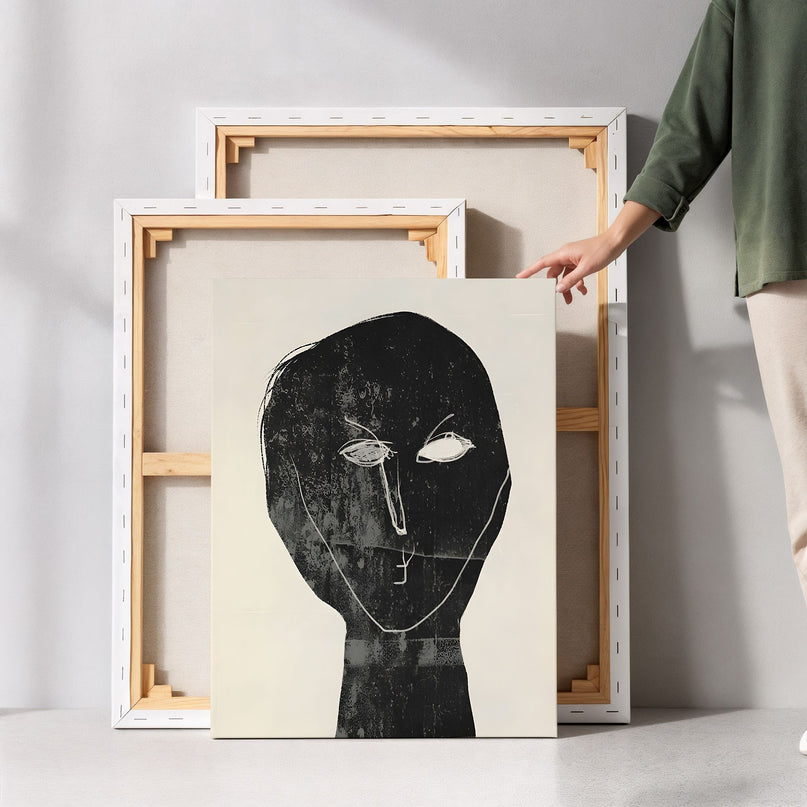 Minimalist Abstract Face Canvas Art