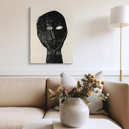 Minimalist Abstract Face Canvas Art