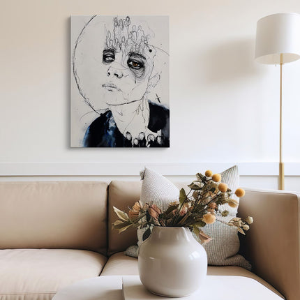Abstract Face Line Art Canvas Print