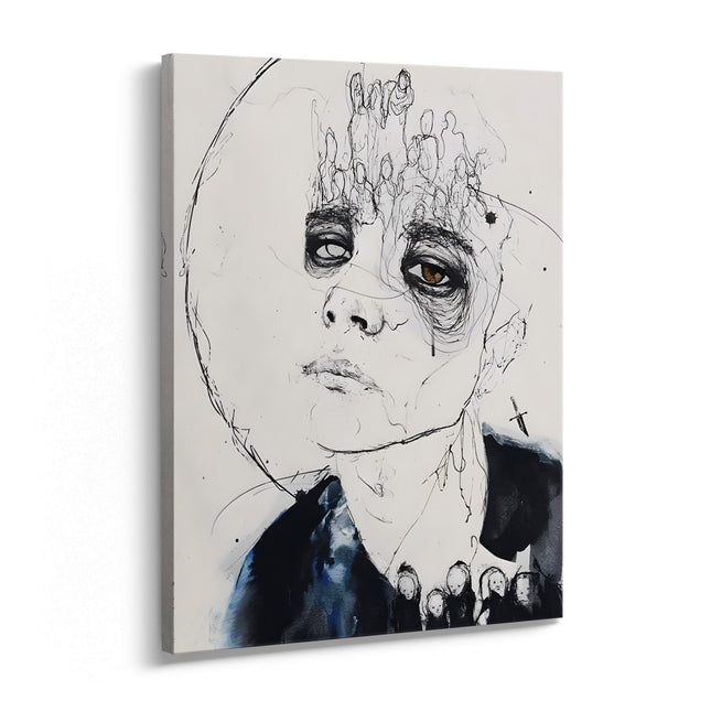 Abstract Face Line Art Canvas Print