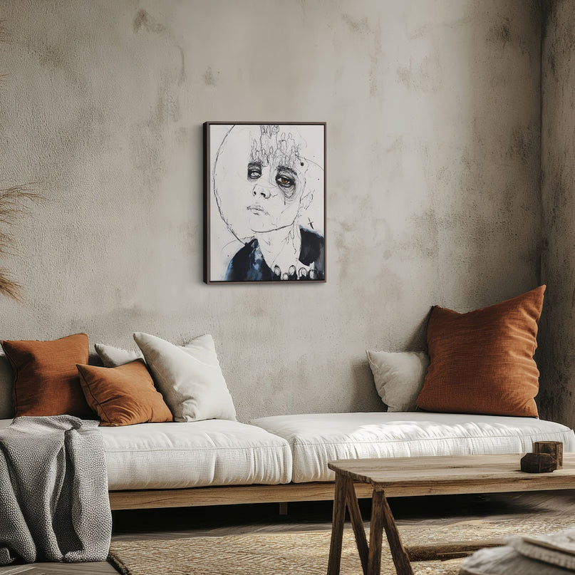 Abstract Face Line Art Canvas Print