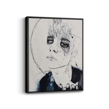 Abstract Face Line Art Canvas Print