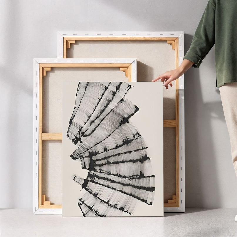 Monochrome Flow Abstract Canvas Art