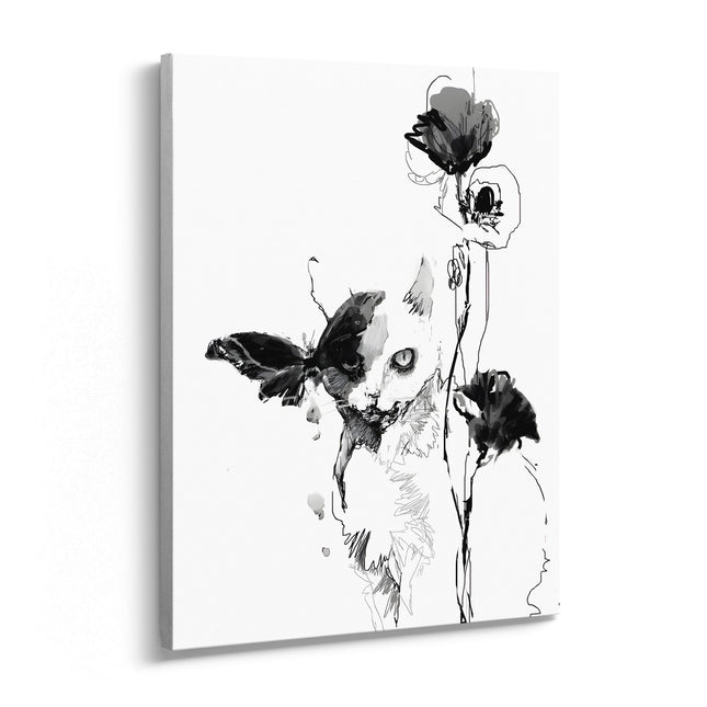 Abstract Floral Butterfly Canvas Art