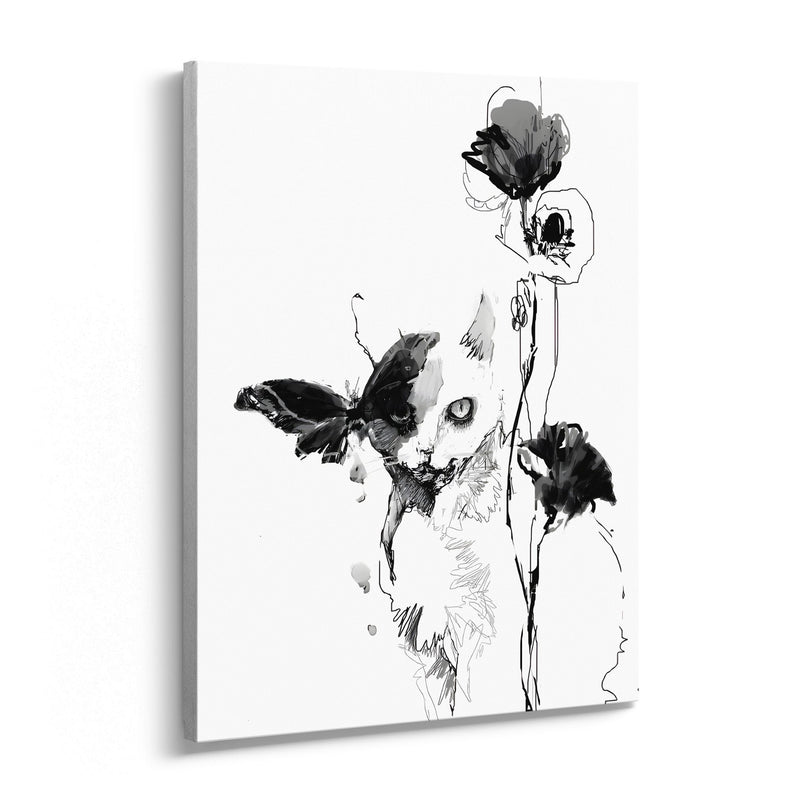 Abstract Floral Butterfly Canvas Art