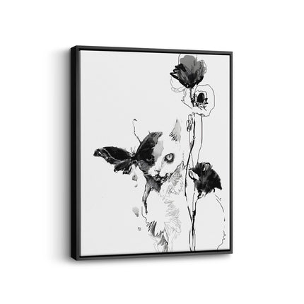 Abstract Floral Butterfly Canvas Art