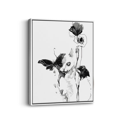 Abstract Floral Butterfly Canvas Art
