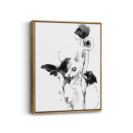 Abstract Floral Butterfly Canvas Art