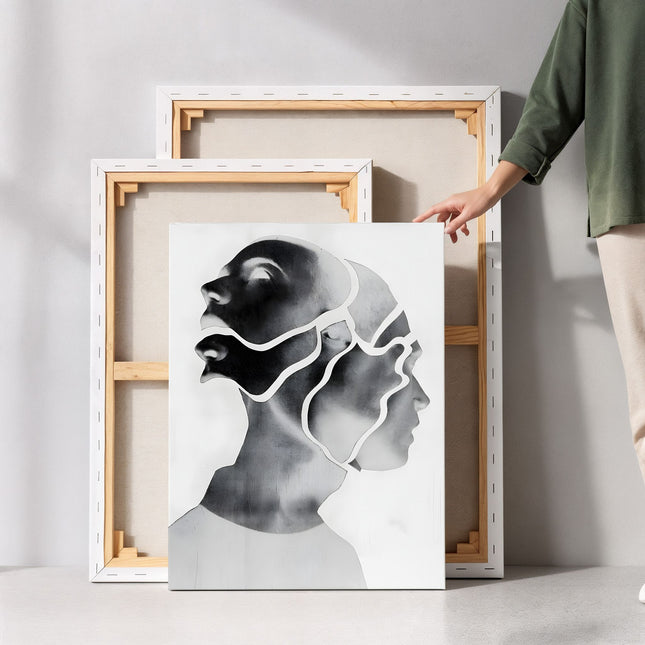 Dual Face Abstract Portrait Canvas Print