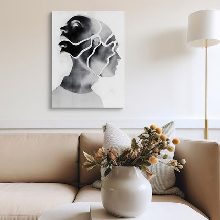 Dual Face Abstract Portrait Canvas Print