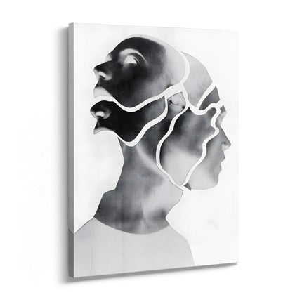 Dual Face Abstract Portrait Canvas Print