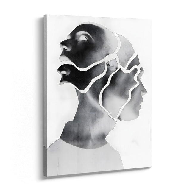 Dual Face Abstract Portrait Canvas Print