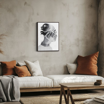 Dual Face Abstract Portrait Canvas Print