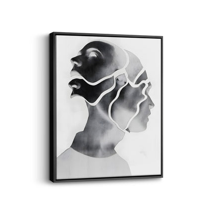 Dual Face Abstract Portrait Canvas Print