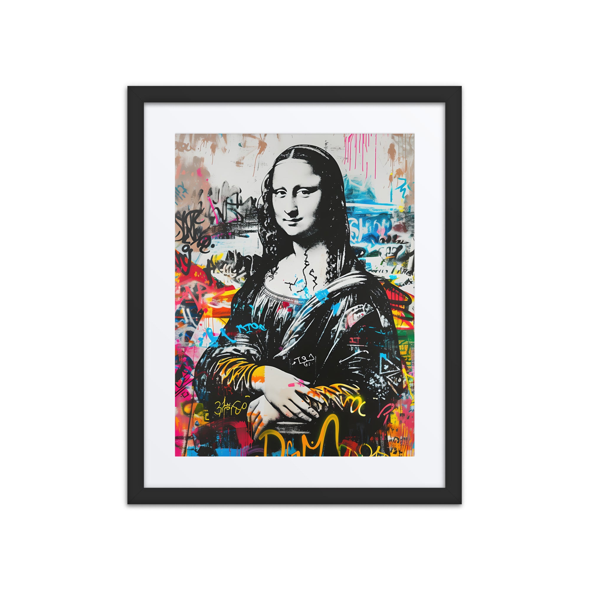 Modern Mona Lisa poster with street art style