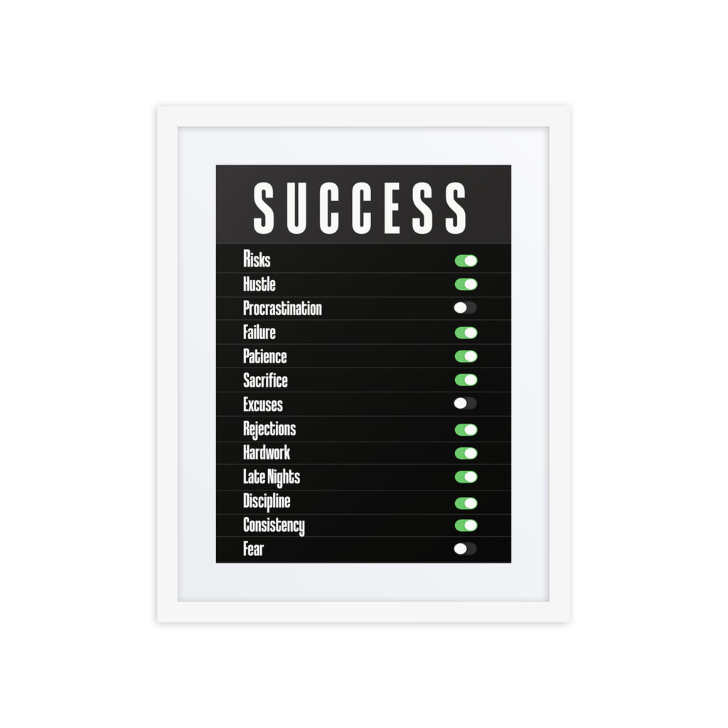 Office wall art with success toggle switch design