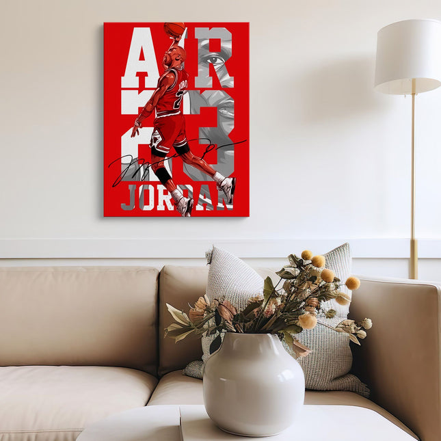 Air Dunk in Red Dynamic Basketball Canvas