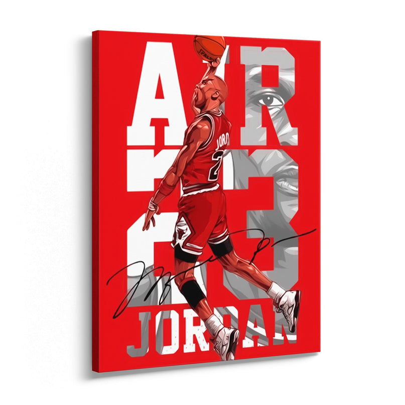 Air Dunk in Red Dynamic Basketball Canvas