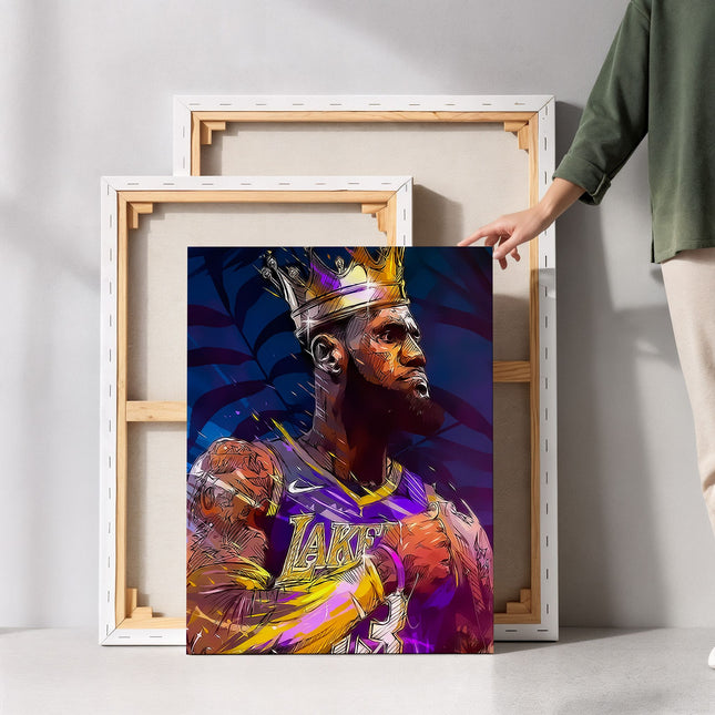 Crowned Court King Regal Basketball Canvas Art