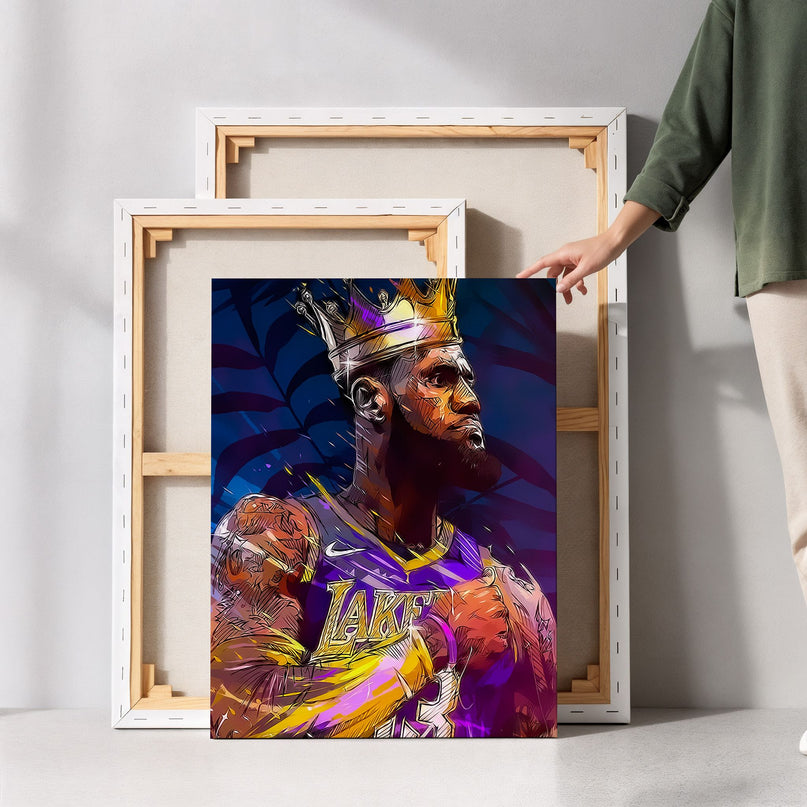 Crowned Court King Regal Basketball Canvas Art