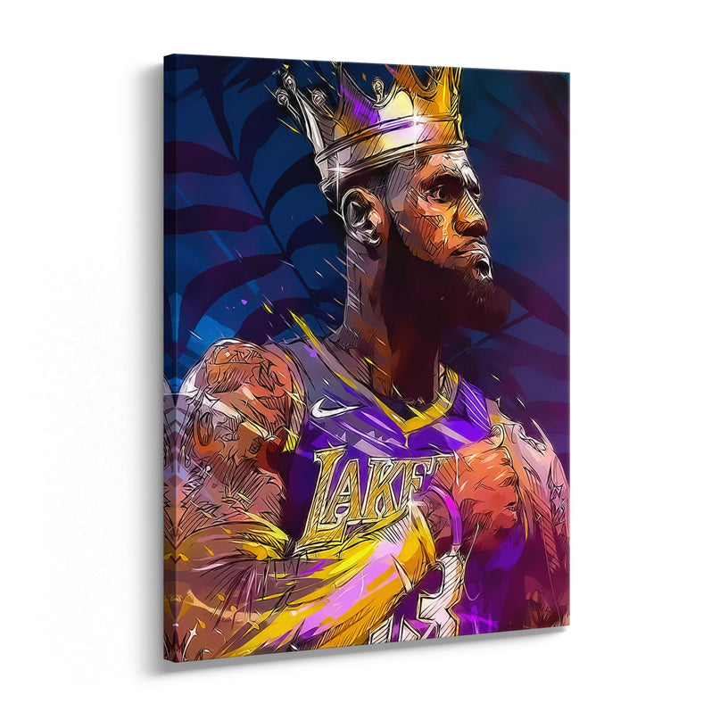 Crowned Court King Regal Basketball Canvas Art