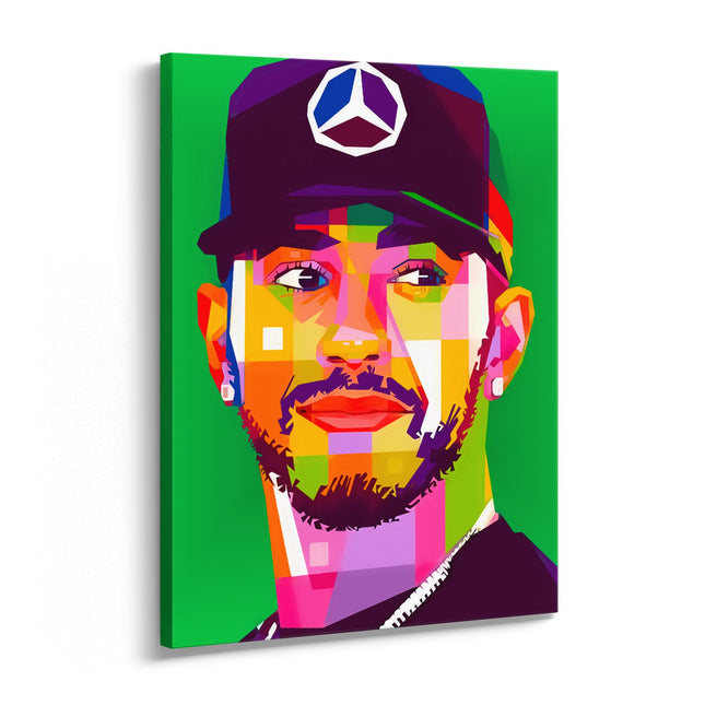 Colourful Lewis Hamilton Portrait Canvas