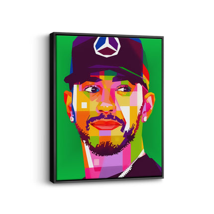 Colourful Lewis Hamilton Portrait Canvas