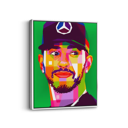 Colourful Lewis Hamilton Portrait Canvas