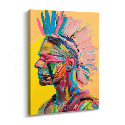 Colourful Tribal Portrait Canvas Art