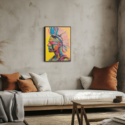 Colourful Tribal Portrait Canvas Art
