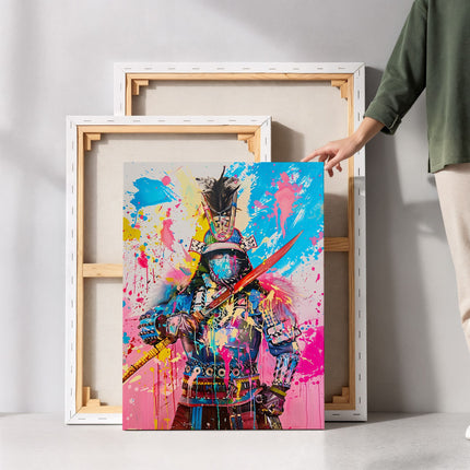 Samurai Colour Splash Canvas Art