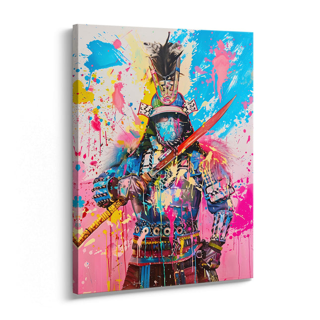 Samurai Colour Splash Canvas Art