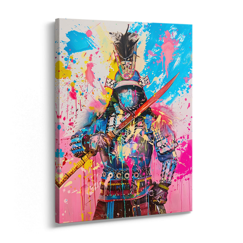 Samurai Colour Splash Canvas Art