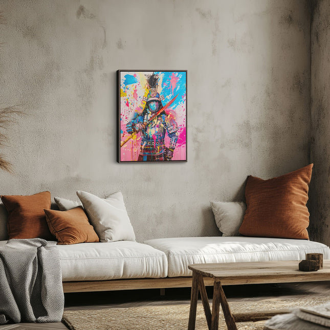 Samurai Colour Splash Canvas Art