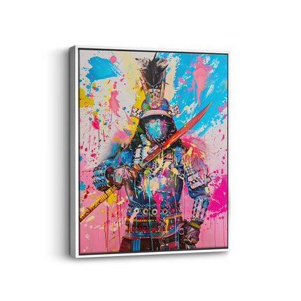 Samurai Colour Splash Canvas Art