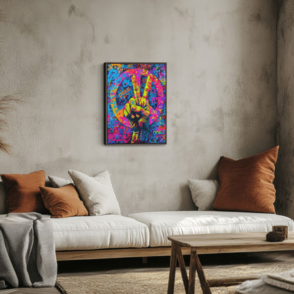 Peace Sign Graffiti Canvas Art