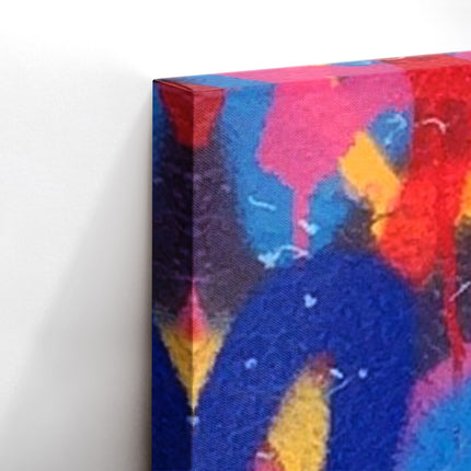 Neon Hearts Graffiti Canvas