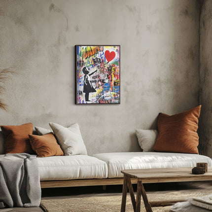 “Keep Smiling” Street Pop Graffiti Canvas