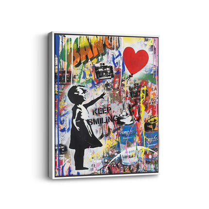 “Keep Smiling” Street Pop Graffiti Canvas
