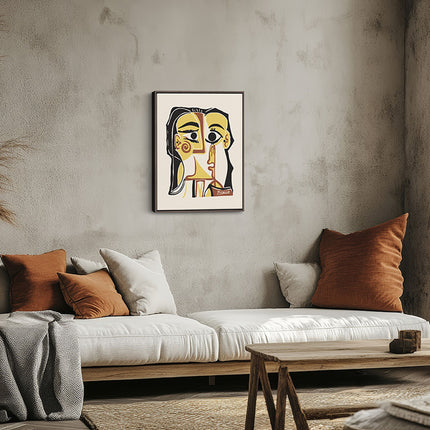 Abstract Cubist Portrait Canvas