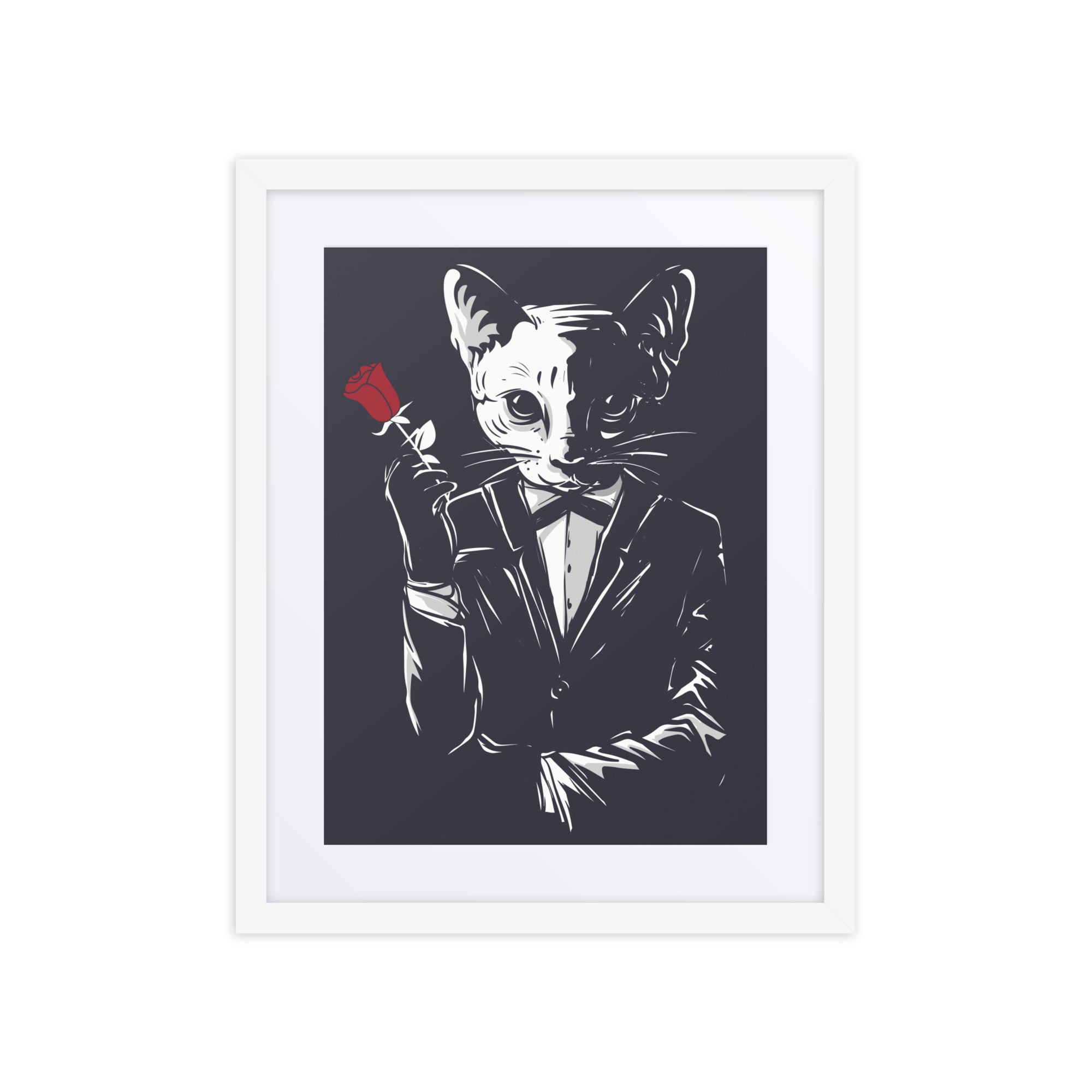 Playful cat illustration wall art for Gen Z decor