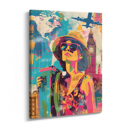City Escape Modern Woman Travel Canvas