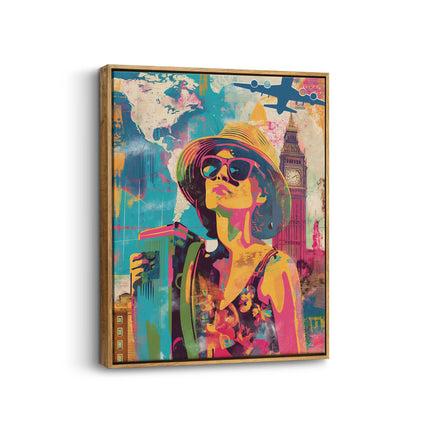 City Escape Modern Woman Travel Canvas