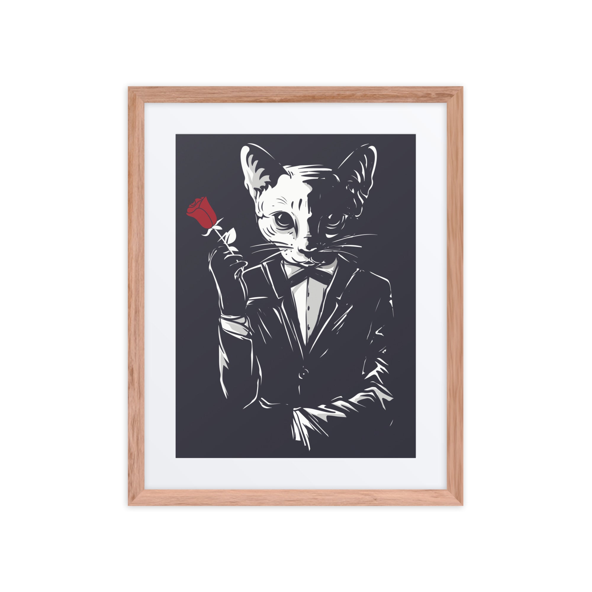 Quirky cat artwork for living room and office decor