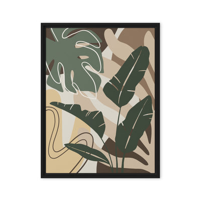 Tropical Touch framed canvas wall art with lush leaves