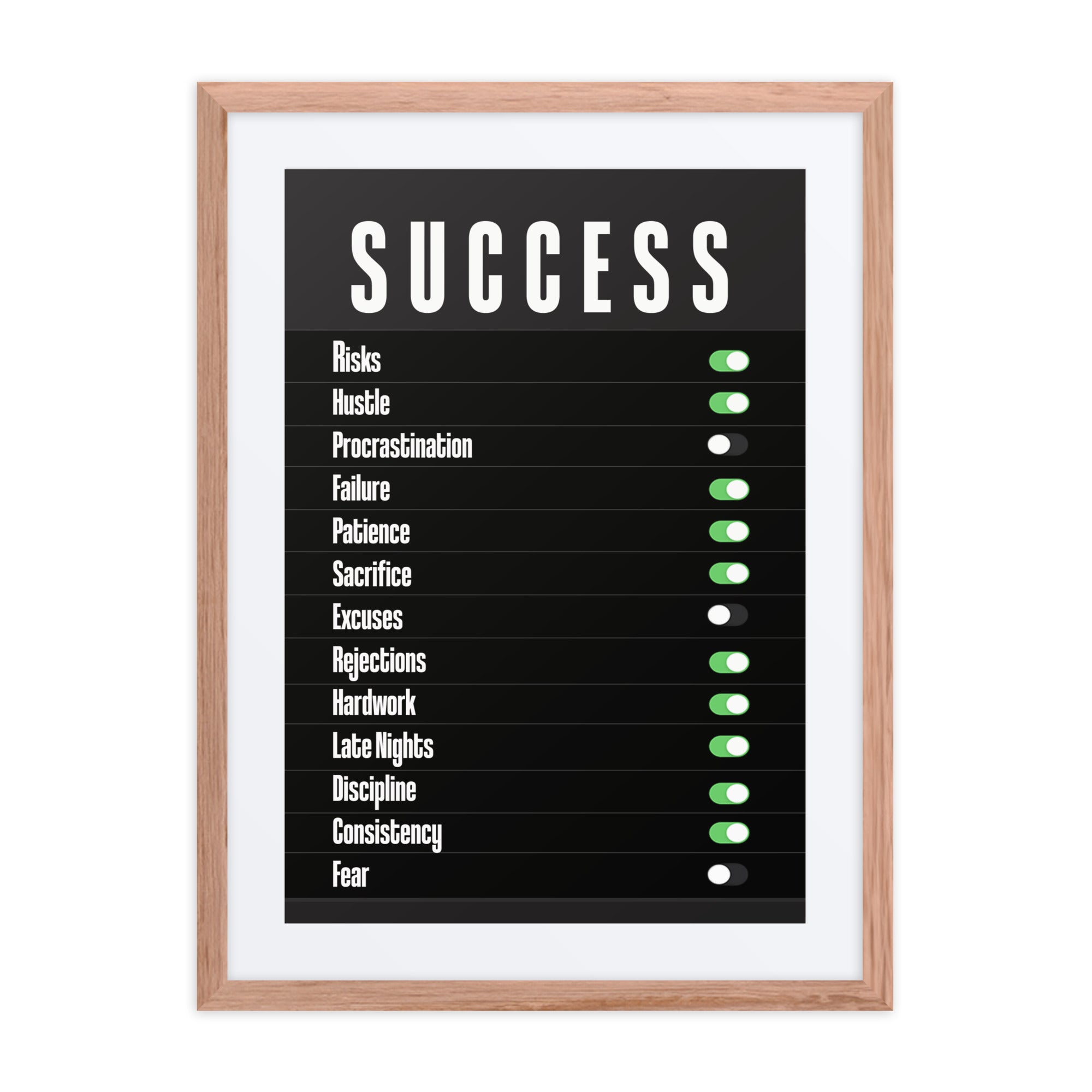 Unlock Success motivational framed poster wall art