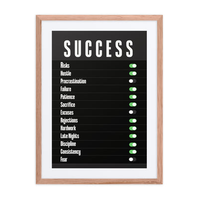 Unlock Success motivational framed poster wall art