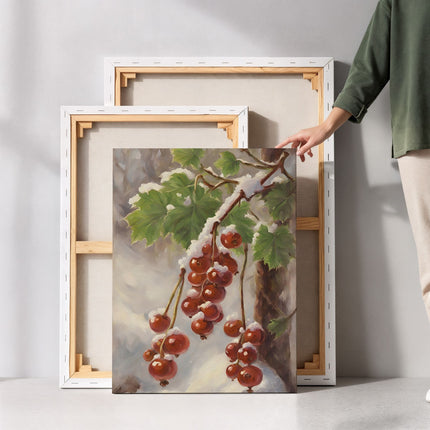 Red Currants in Snow Original Canvas